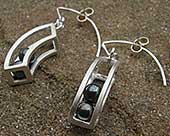 Unique silver drop earrings