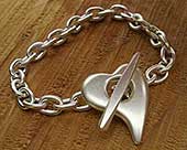 Unique silver heart bracelet