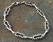 Unusual mens silver bracelet