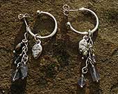 Unusual silver Celtic hoop earrings
