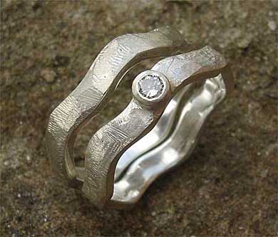 unusual silver wedding engagement rings