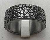 Unusually textured black Gothic ring