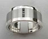 Black diamond wedding ring in steel