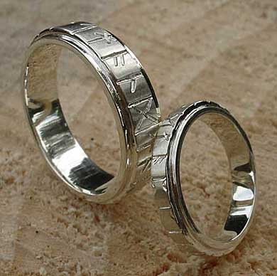 Nordic rune wedding ring