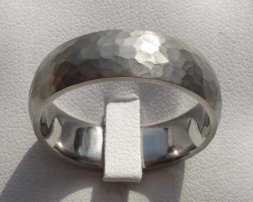 Hammered effect wedding rings