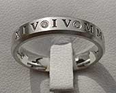 Womens Roman numeral diamond wedding ring