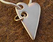 Womens silver heart necklace