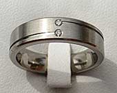 Double diamond set wedding ring