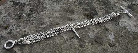 3 chain silver bracelet