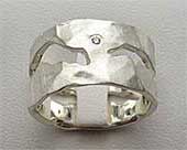 Diamond and sterling silver ring