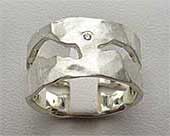 Diamond and sterling silver ring