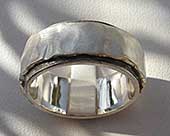 Mens designer silver ring