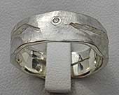 Silver diamond wedding ring