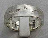 Sterling silver diamond ring