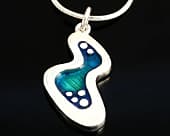 Abstract handmade silver necklace