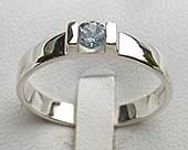 Aquamarine silver engagement ring