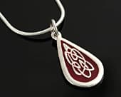 Artistic Celtic silver teardrop necklace