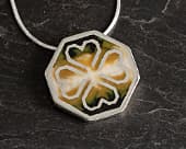 Artistic shaded yellow handmade silver necklace