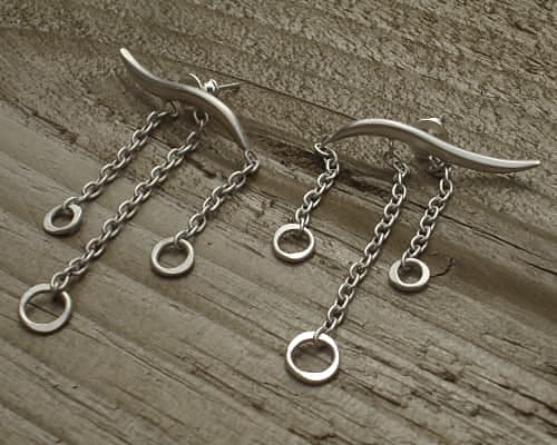 arty silver dangle earrings