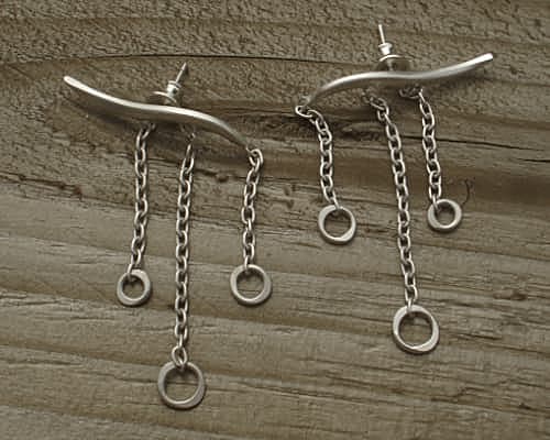 arty silver dangle earrings
