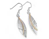 Gold and sterling silver drop earrings