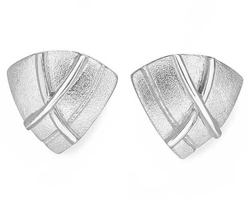 Trinity Knot Stud Earrings With Crystals - ShanOre Irish Jewlery