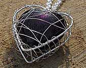 Aubergine heart women's silver necklace