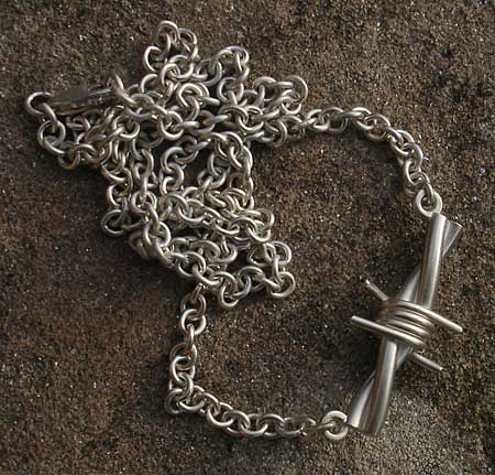 barb sterling silver necklace