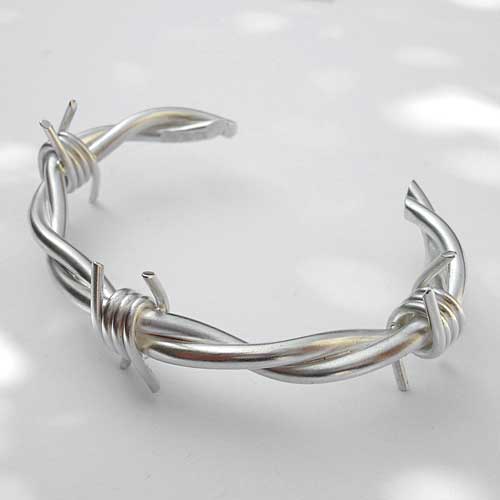 barbed wire silver bracelet