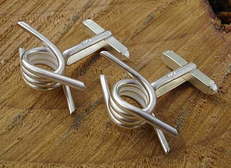 barbed wire silver cufflinks