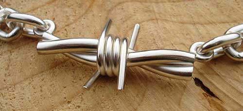 barbed wire silver necklace