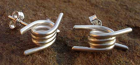 barbed wire silver stud earrings