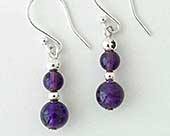 Beaded silver drop earrings