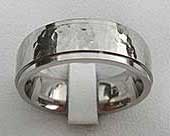 Beaten plain wedding ring