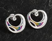 Beautiful colourful heart stud earrings