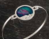 Beautiful handmade northern lights silver bracelet