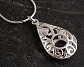 Abstract handmade silver necklace