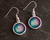 Beautiful northern lights round drop earrings