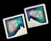 Beautiful northern lights square stud earrings