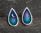 Beautiful northern lights teardrop stud earrings