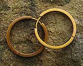 Beige titanium full hoop earrings