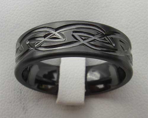 Black Celtic Ring Mens 