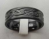 Mens black Celtic ring