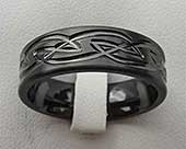 Size T All Over Black Celtic Designer Ring