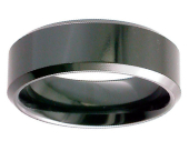 Black chamfered plain wedding ring