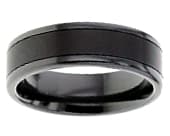 Black dual finish mens designer ring