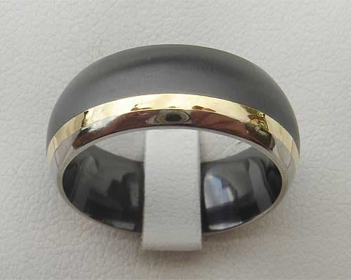 black gold and silver wedding ring