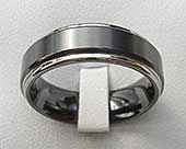 Black two tone mens wedding ring