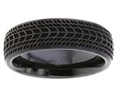 Black tyre tread ring