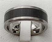 Titanium and wooden wedding ring